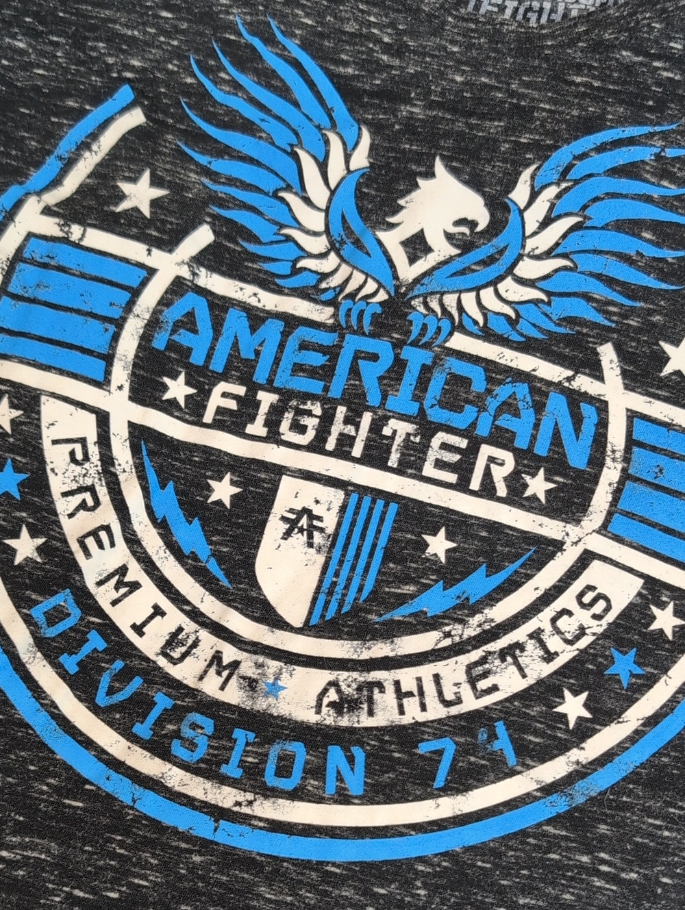 American Fighter Blue White and Gray XL Mens Tee Premium Athletics